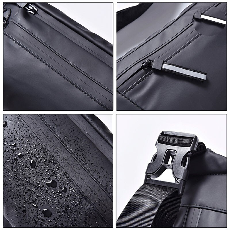 Bolsos de pecho reflectantes con cremallera para mujer, bandoleras de cuero sintético multifunción con tres bolsillos, cruzado, seguro, oculto, G200