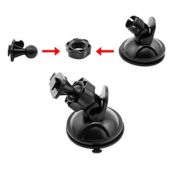 Car Suction Cup for Dash Cam Holder with 6 Types Adapter, 360 Degree Angle Car Mount for Driving DVR Camera Camcorder
