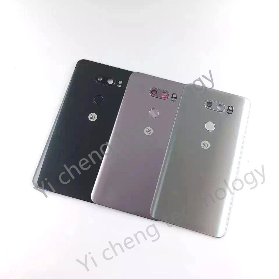 Cubierta trasera de batería para LG V30 + Plus H930 H930G, carcasa de Panel de vidrio para puerta trasera, con pegatina adhesiva, piezas de repuesto