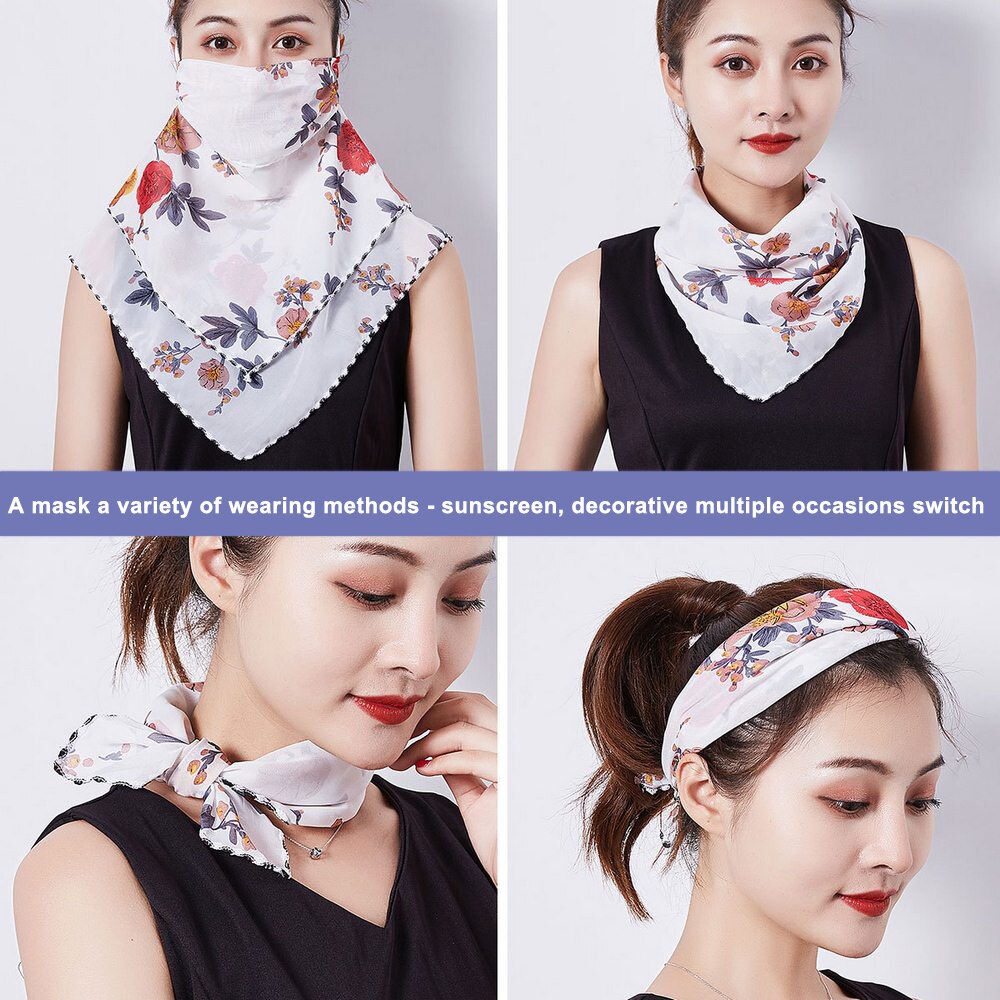 Ademende maskers stofdicht anti-ultraviolet winddichte maskers vrouwen huidvriendelijk bloemig buiten fietsen dragen zonnebrandcrème