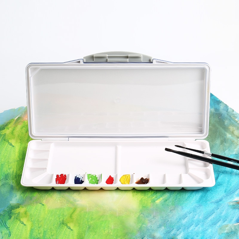 18/24 grid aquarel verf hydraterende kleur doos beginner draagbare verf doos volwassen kleur palet aquarel plaat art supplies