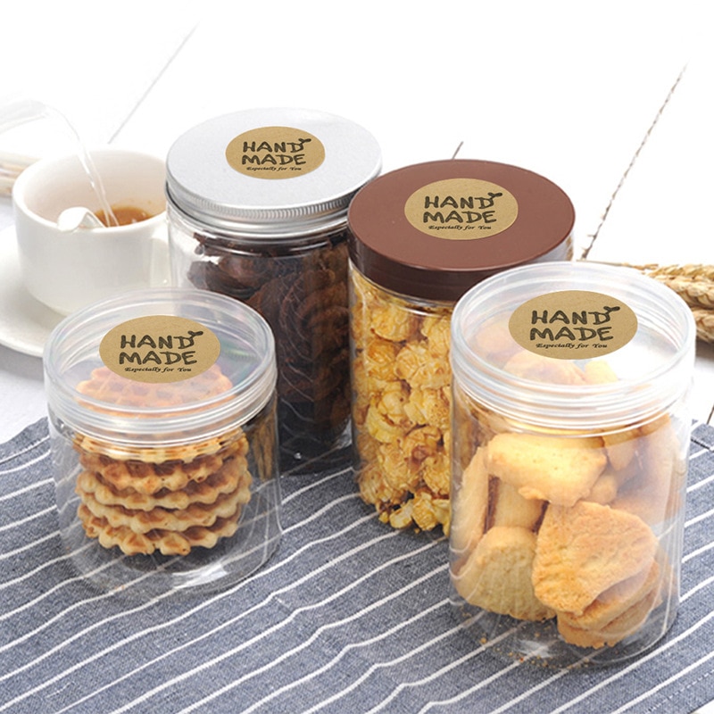 500 Total Labels Round Natural Kraft Handmade Stickers Scrapbooking For Package Adhesive HAND MADE Sticker Seal Label Stationery