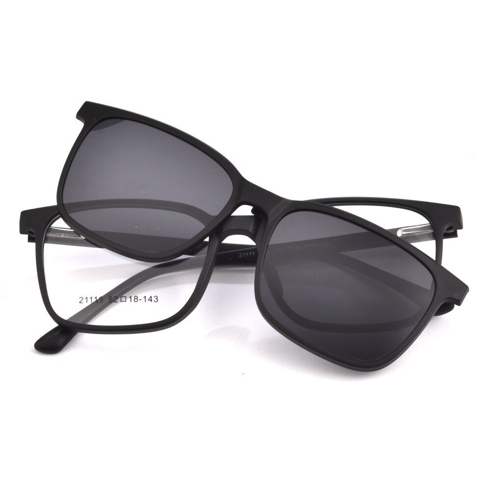 Gmei Optical 2 In 1 Men Polarized Clip-On Sunglasses Frame Classic Plastic Women Myopia Glasses Frames Eyewear 21111