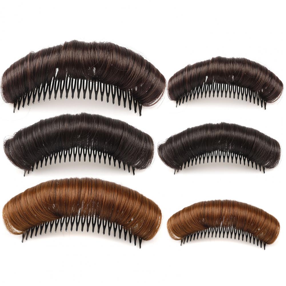 Cojín de peluca para mujer, peine de inserción de fibra de alta temperatura, estable y cómodo, almohadilla de pelo esponjoso Invisible
