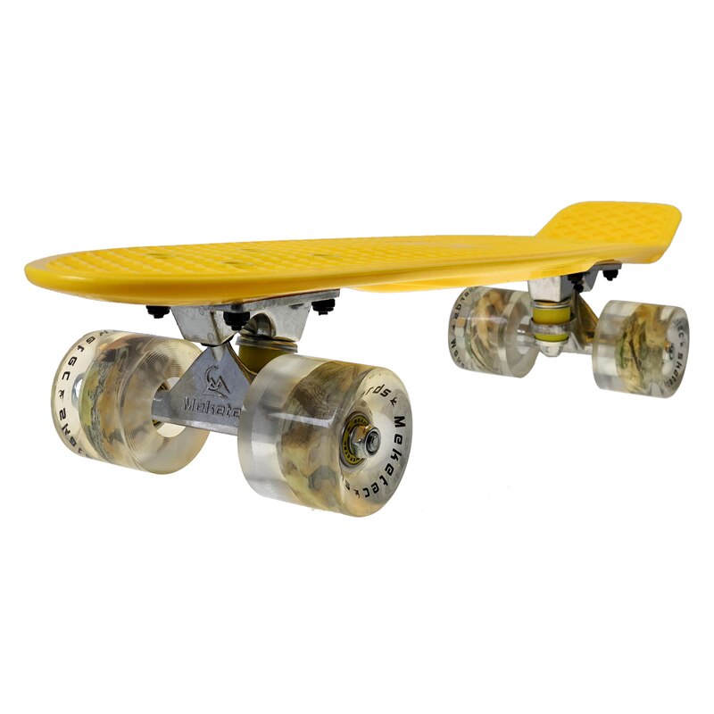 Skateboard Fishboard Longboard Mini Cruiser Four-wheel LED Flashing Scooter Board Plastic Aluminum Bracket Street Outdoor Sports: yellow