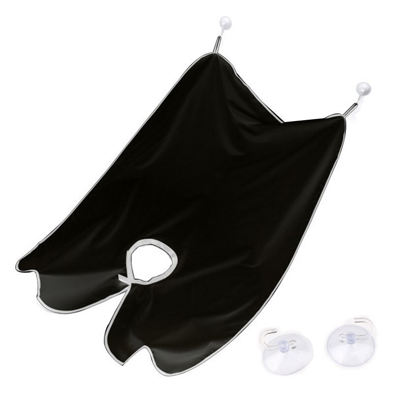 Delantal para afeitarse de baño para hombre y mujer, Protector de limpieza del hogar, impermeable, afeitado, barba: Black apron