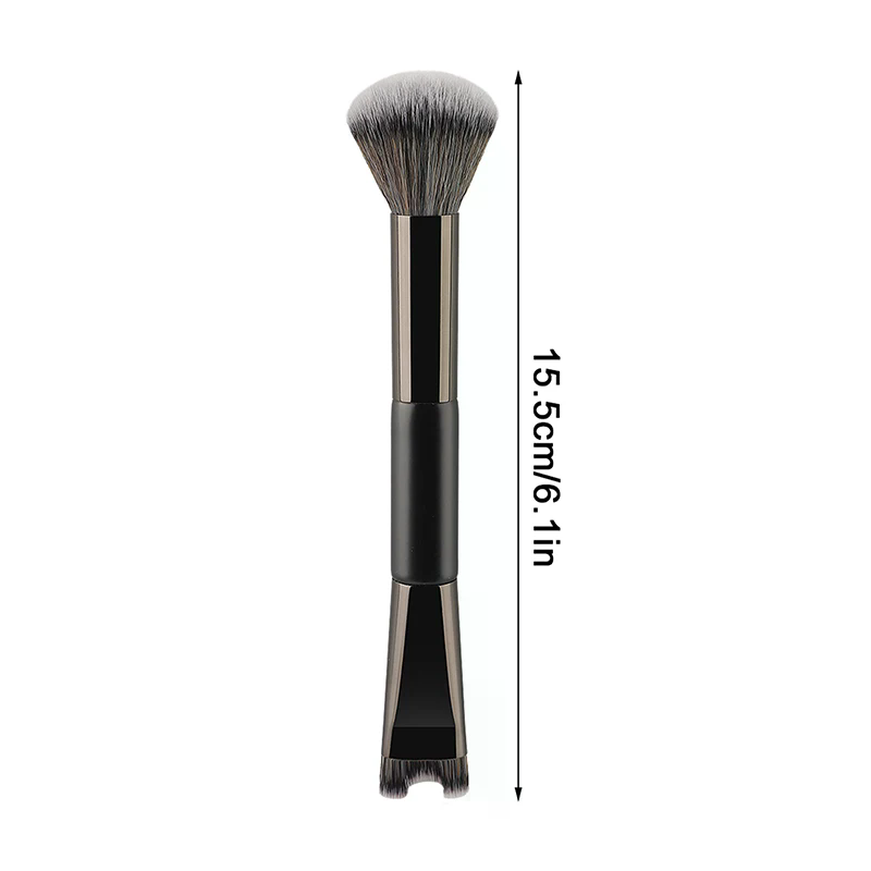 U-förmiger Make-up-Pinsel mit doppelter Kopf-Nasenkontur zum Modellieren und Definieren von Foundation-Highlighter-Pinsel, Nasenschattenpinsel