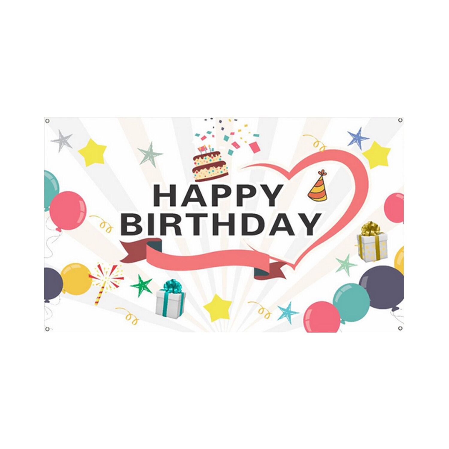 Verjaardag Achtergrond Banner Photo Booth Props Party Decoraties Met 4 Metalen Gaten Voor Kinderen Volwassenen Verjaardagslevering: 4