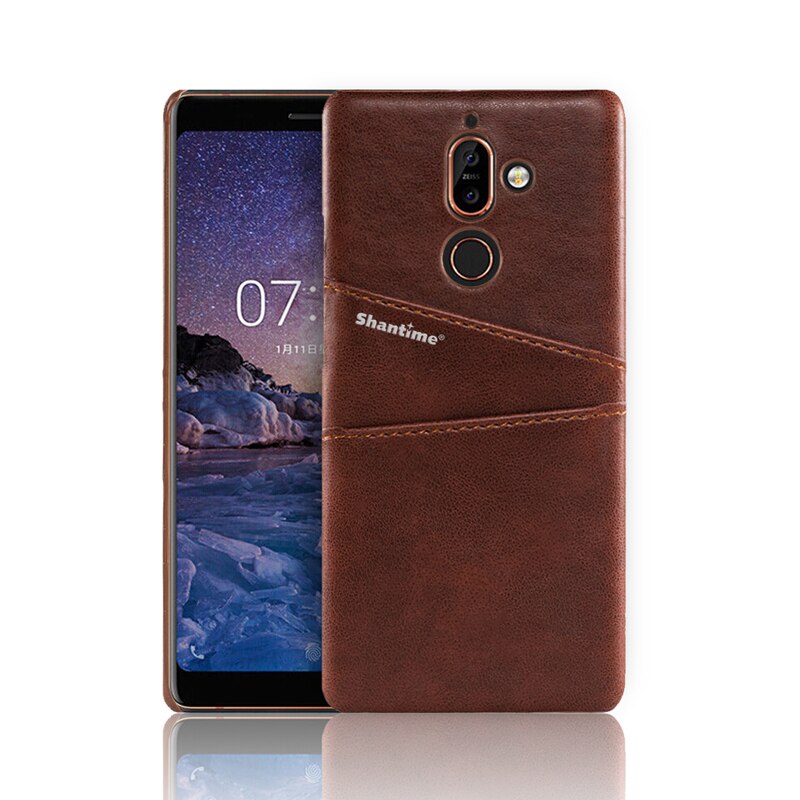 For Nokia 7 Plus Phone Case For Nokia 7 Plus Business Case Leather Wallet Cover With Card Slot Holder Luxury Sense: Brown