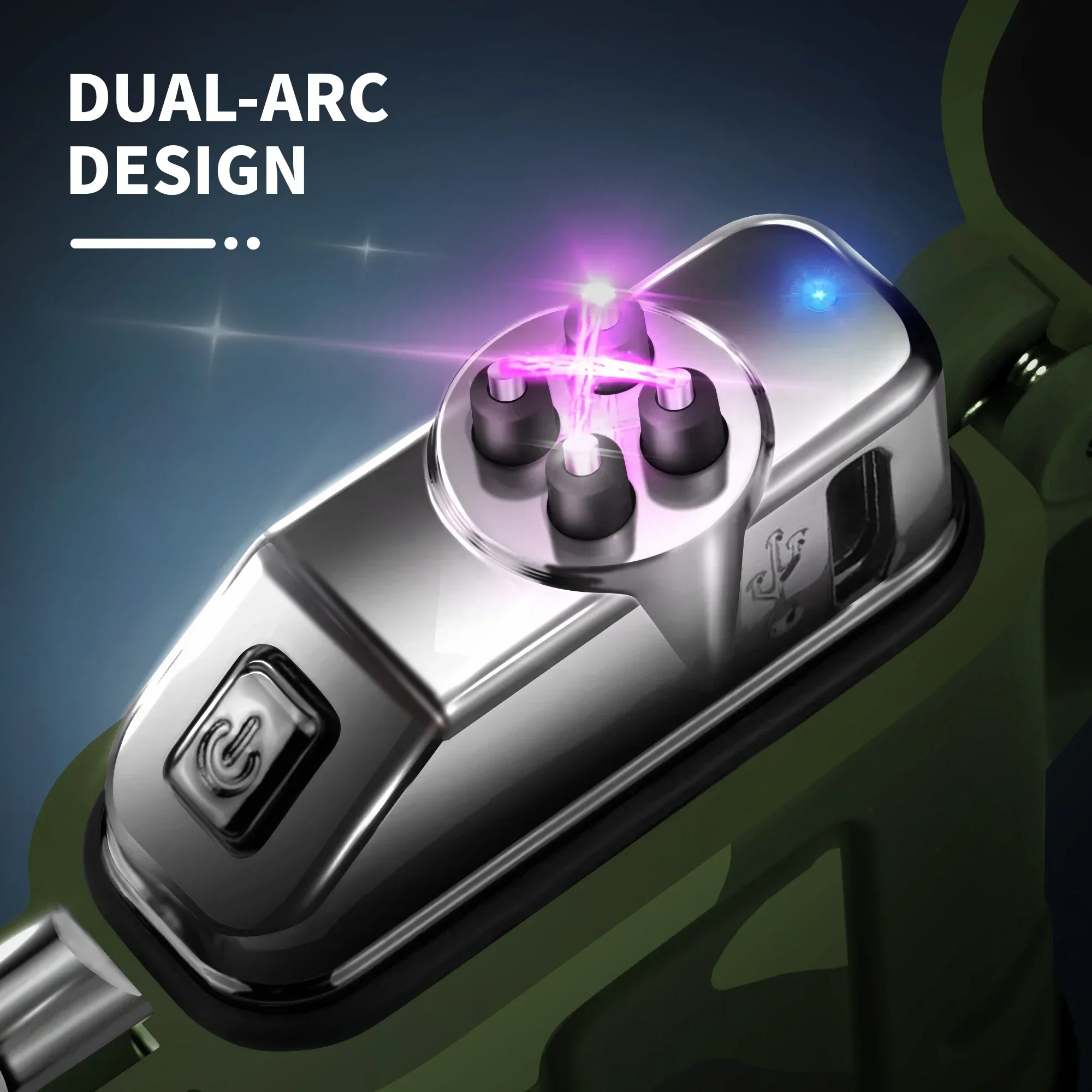 Wasserdicht USB Ladung Elektrische Feuerzeug Dual Bogen Feuerzeug Flammenlose Plasma Feuerzeug draussen Wandern Camping Rauchen Zubehör