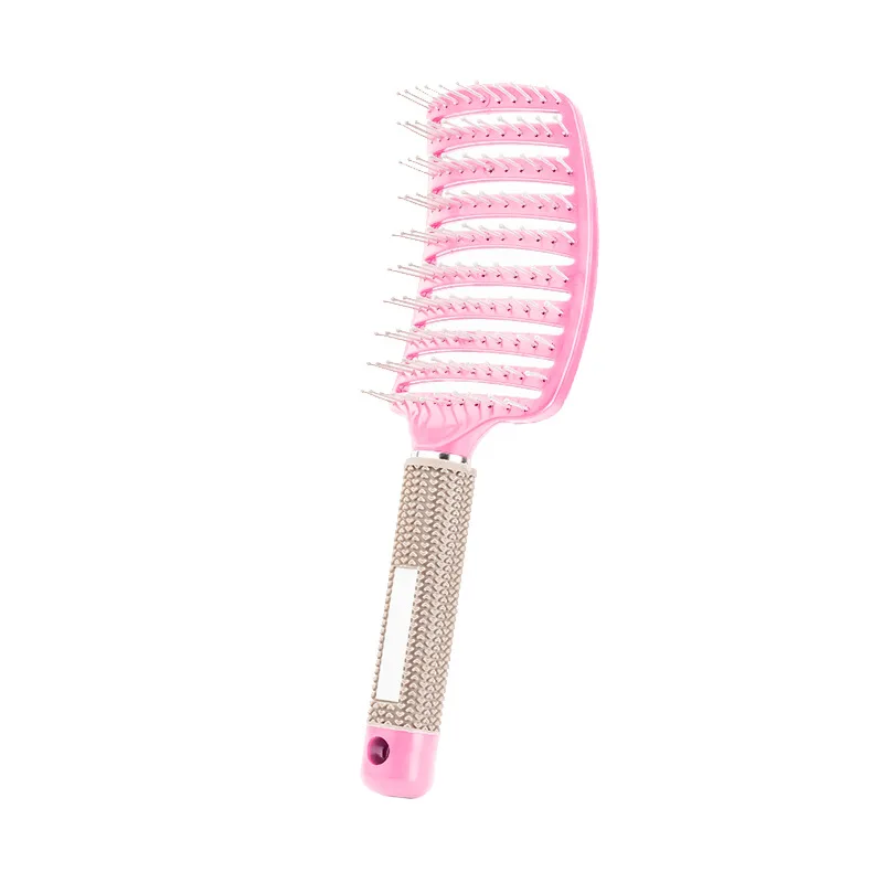 1 Uds. Cepillo de pelo Original, peine mágico para el cabello, cepillo para desenredar el cabello, peine para masaje de piojos, salón de peluquería enredado para mujeres: Rosa