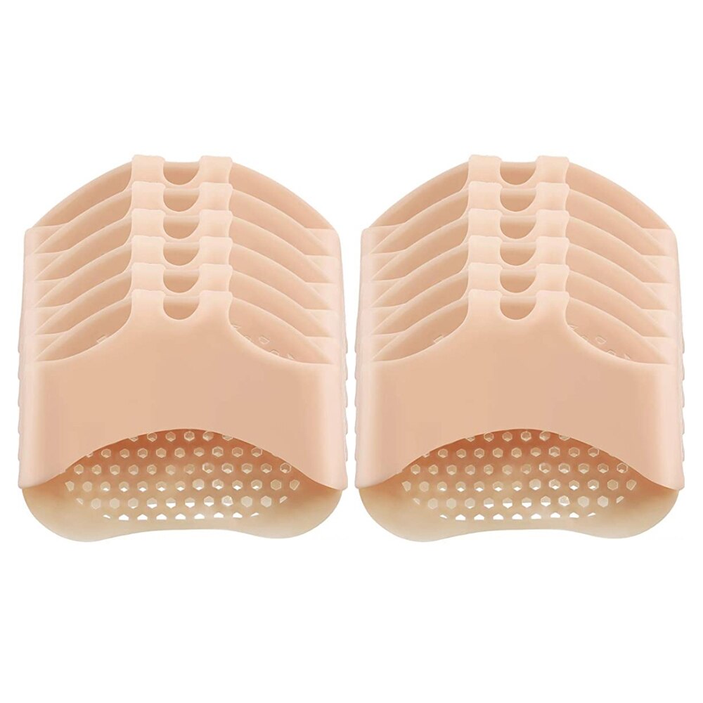 6 paires Silicone avant-pied coussinet pour femmes chaussures à talons hauts pied Blister soins orteils Inserts pied coussin avant-pied soulagement de la douleur Gel coussinet: 6 Pair Beige