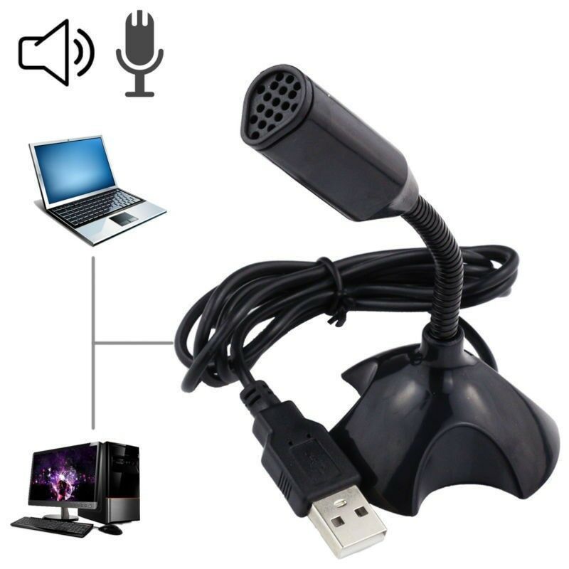 Universal Portable Desktop USB Microphone Computer Laptop Mini Microphone Flexible Tube Neck Adjustable PC Mic speaker