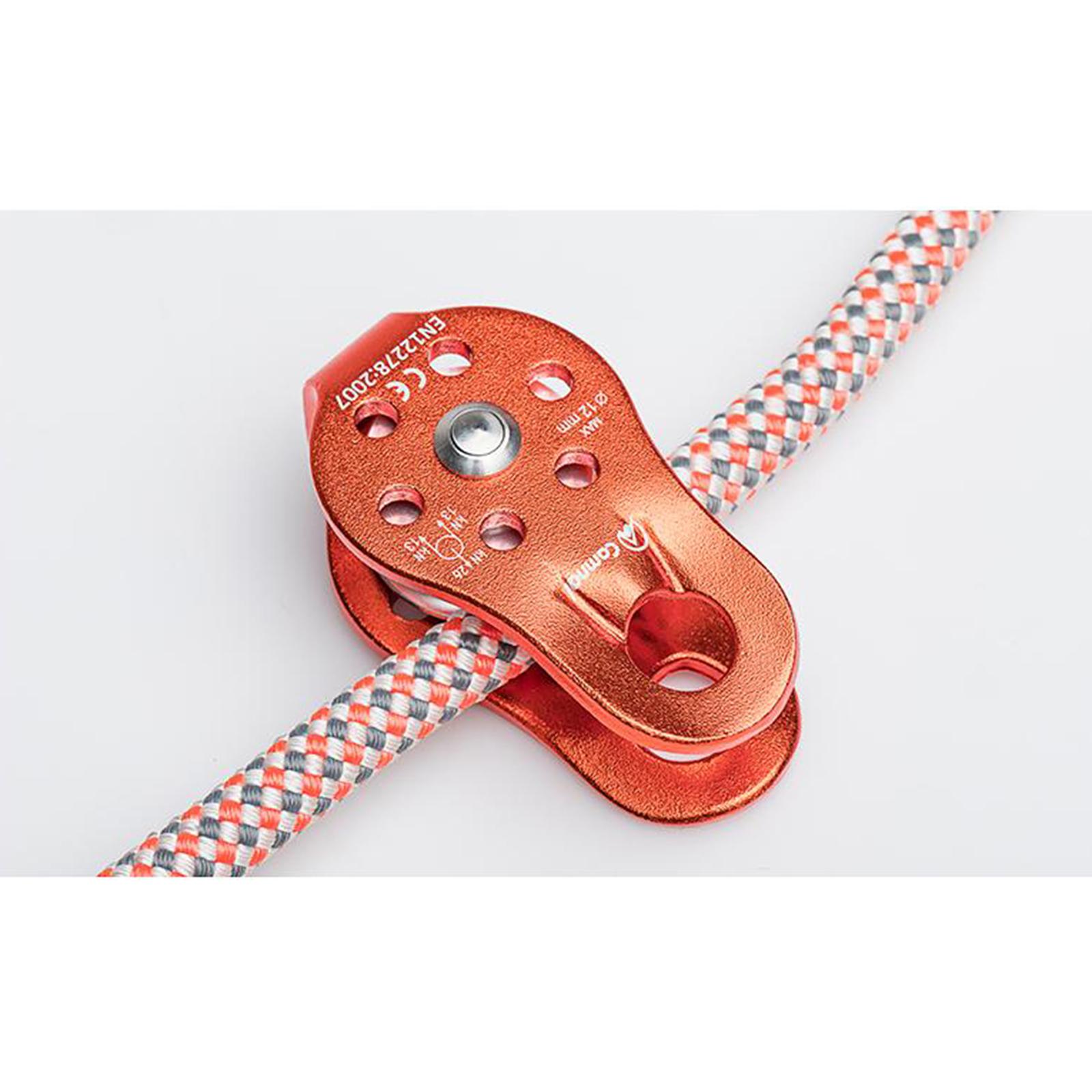 Polia lateral fixa de levantamento de resgate, equipamento de escalada, linha zip, carrinho de cabo de velocidade rápida, polia de corda resistente