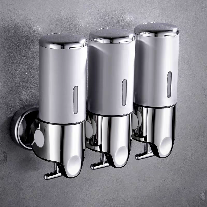 Badkamer Zeepdispenser Enkele/dubbele/drievoudige Wall Mount Zeep Shampoo Gel Douche Vloeistofcontainer voor Badkamer Accessoires: Marineblauw