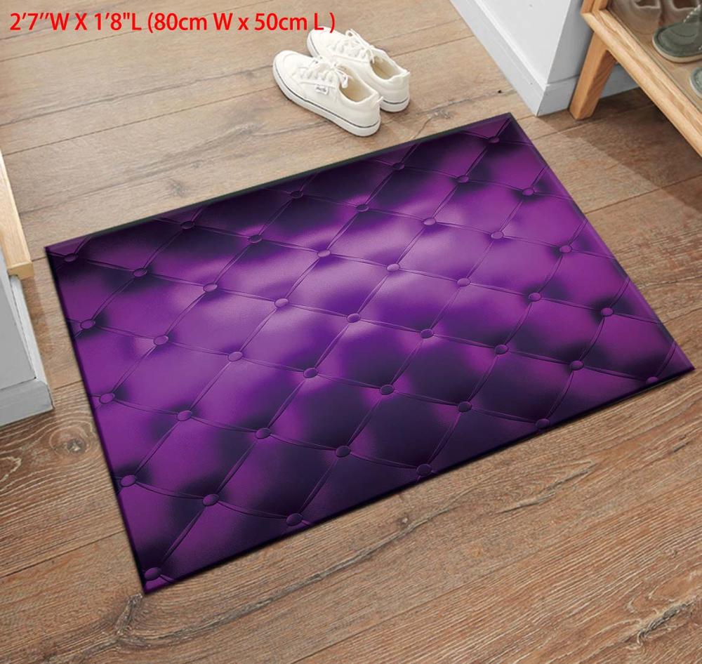 Alfombra con textura de cuero Morado para niños, tapete de terciopelo y cristal para el hogar, la sala de estar, WC, puerta de la cocina y el dormitorio: 80cm W x 50cm L