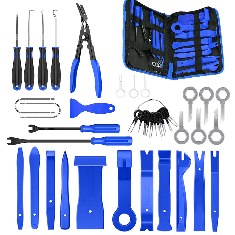 Auto-interieur demontage gereedschap Trim Removal Tools Kit Auto Removal Tool Kit Deurpaneel Radio Stereo Audio Dash Terminal verwijderen: green