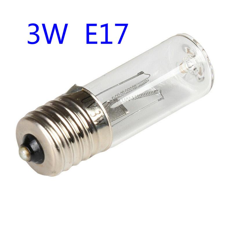 E17 UVC UV Ozone Disinfection Lamp Mite Killing Lamp (With Ozone Model) 3W Quartz Stone Glass LED Light 110v 220v: Default Title