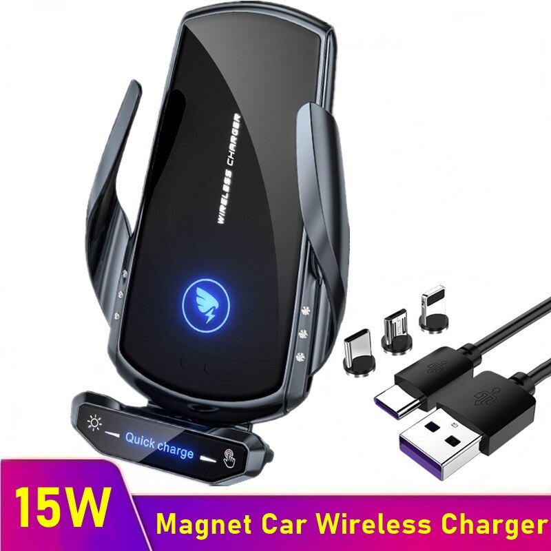 Tongdaytech 15W Car Wireless Charger For iPhone 7 8 XS 11 12 13 Pro Max In Car Holder Magnetic Fast Charger For Samsung S21 S20