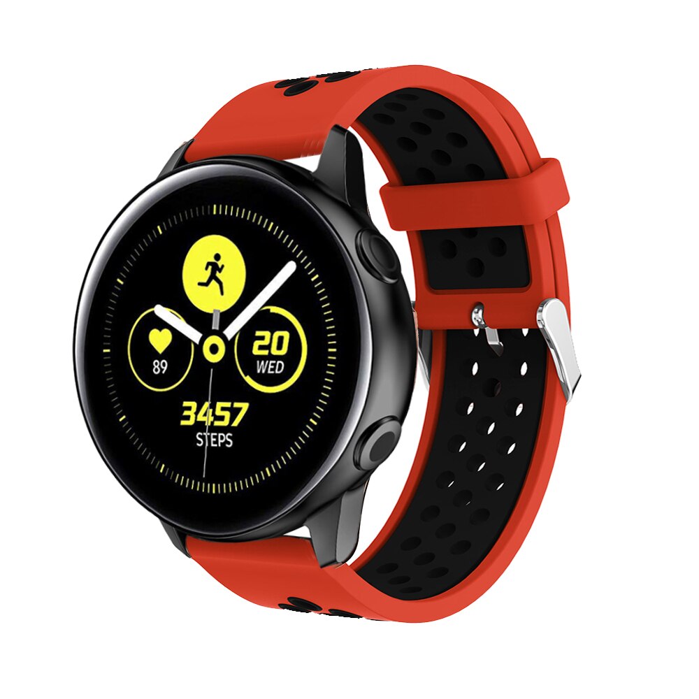 Siliconen Horlogebanden Voor Samsung Galaxy Horloge Active Smart Vervanging Armband Rubber Horloge Riem 20 Mm Riem Versnelling S2/Sport band: Red black