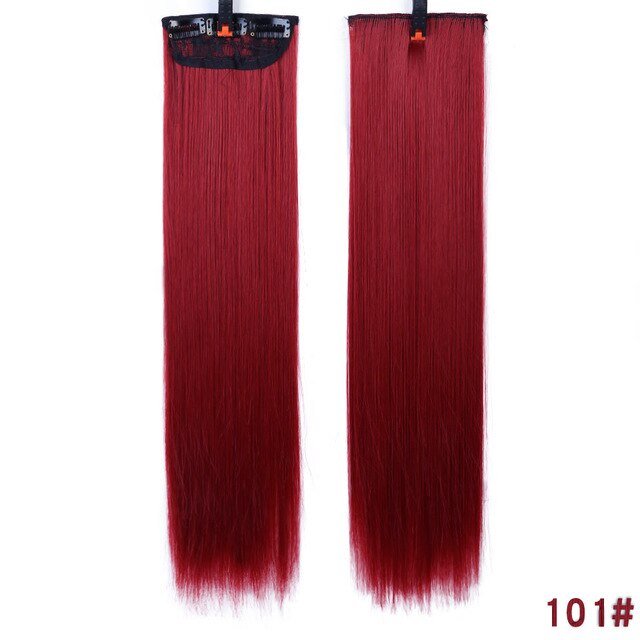 3 Clips In Extensions 45CM Straight Hairpieces for white women Synthetic high temperature fiber Hair 3pieces a head: 101