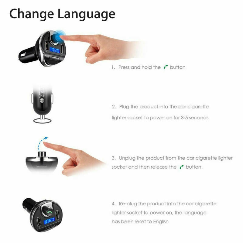 Wireless In-Car Bluetooth-compatible FM Transmitter MP3 Radio Adapter Car Fast USB Charger Car FM Transmitter
