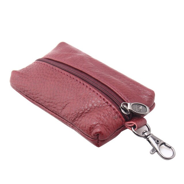 Schlüssel Für Geldbörsen Tasche Haushälterin Frauen Halfter Organizer Keychain Männer Karte fallen Auto Pu: wein rot