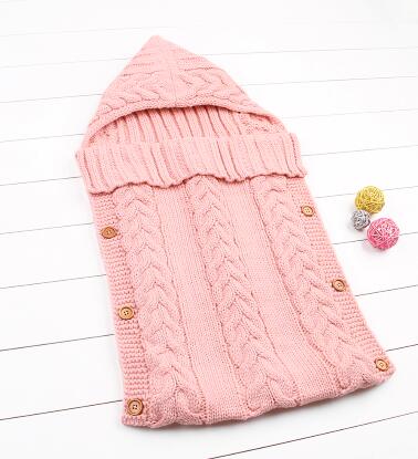 Baby soveposer vinter varm spædbarn fleece svøb tæpper 0-6m nyfødte klapvogn sengetøj indhyller børn sovesæk: 82 w 261 lyserød