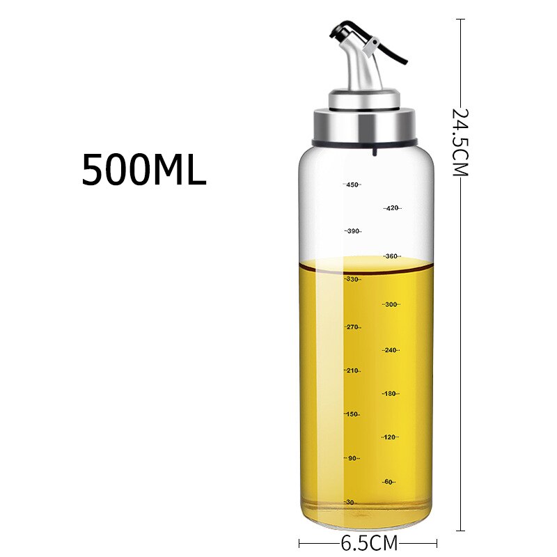 Glas Dispenser Olie Fles Met Dispenser Koken Voor Kruiden Jus Boten Japanse Gerechten Meten Fles Keuken Benodigdheden: 500ML