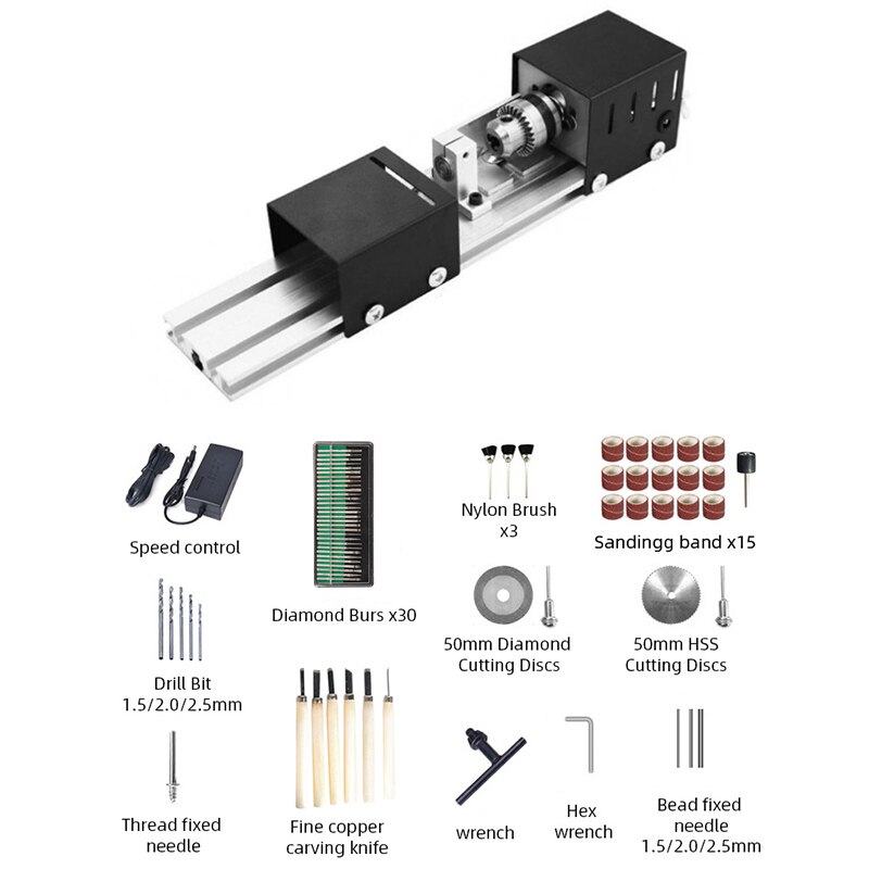 Mini Lathe Beads Machine DIY Woodworking Buddha Pe... – Grandado