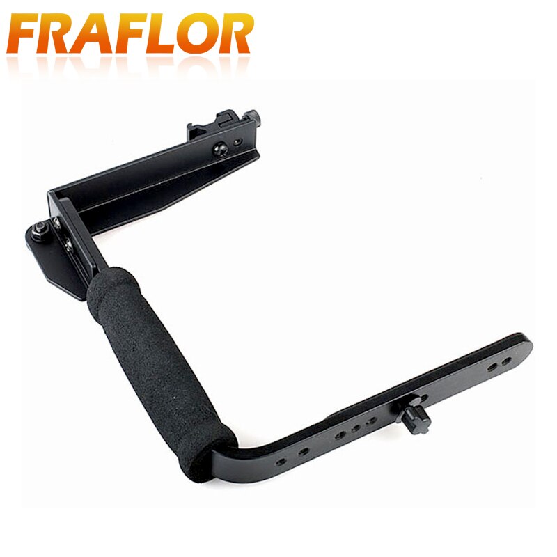 U-Vormige Omkeerbare Roterende Flash Bracket Video Handle Handheld Stabilizer Grip Draaibaar Voor Camera Camcorder Mini Dv Dslr Slr