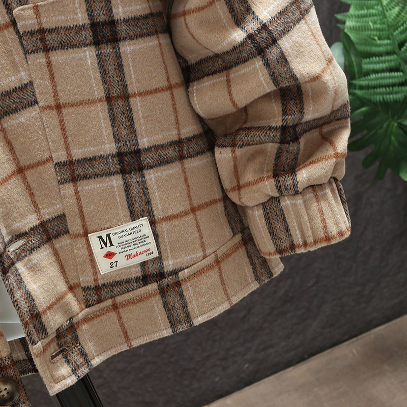Singleroad yllejacka herr vår retro vintage casual ull rutig kappa manlig rockar jackor koreanska streetwear man