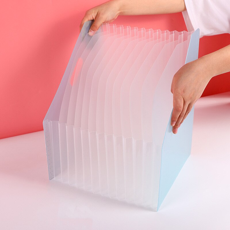 Retractable Standing Organ Bag 13 Grid Classification Multi-Layer Test Paper Storage Folder Desktop Office Sort Out Stationery