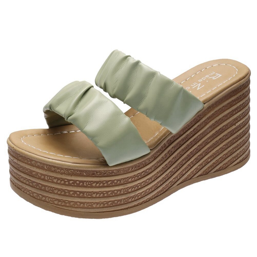 Karinluna kil högklackat sommar tofflor kvinna skor slip on platform ins skor dam tofflor