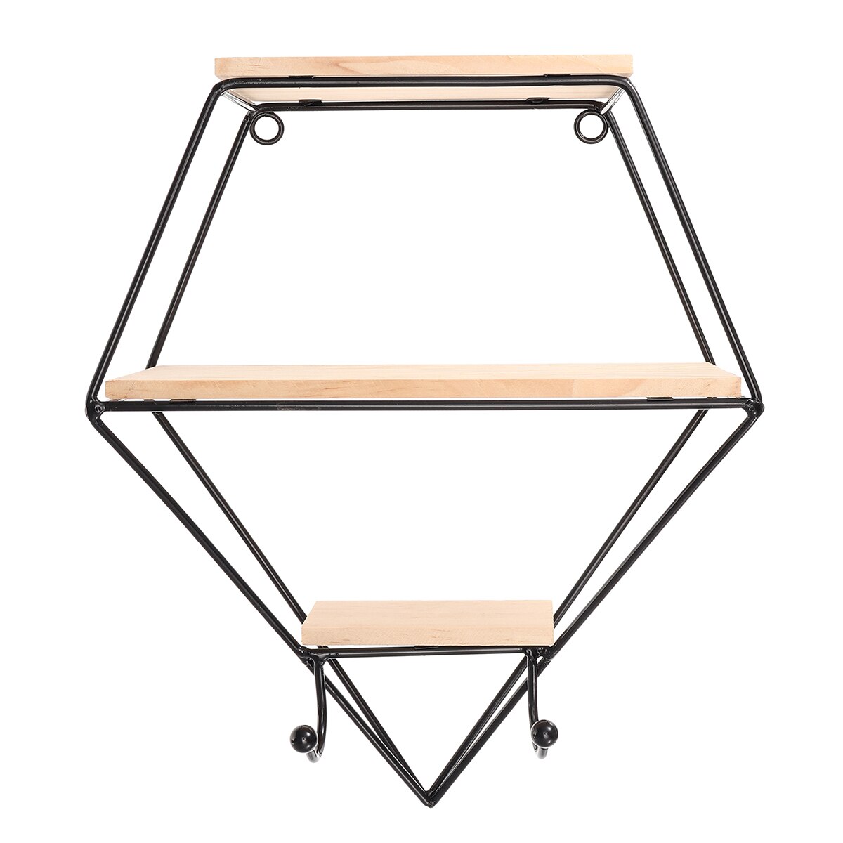 Estante de pared de Metal de estilo nórdico estante de almacenamiento montado, organizador decorativo, maceta, artesanía, decoración para el hogar y el baño: Black