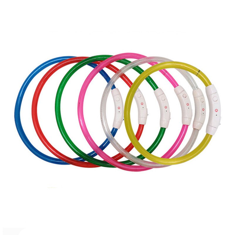 LED Rechargeable par USB pour animaux de compagnie collier de chien lumière nuit sécurité clignotant fournitures pour animaux de compagnie chiens accessoires pour petit chien collier LED grand