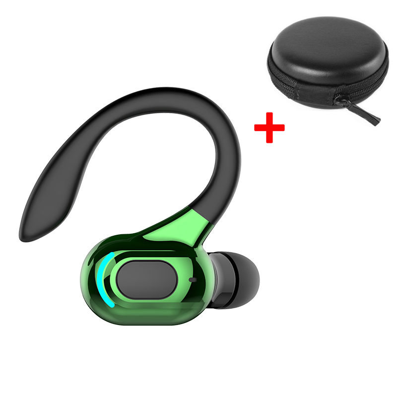 VAORLO-auriculares inalámbricos M-F8, cascos con Bluetooth 5,2, gancho para la oreja, Mini auriculares de negocios, cancelación de ruido de graves HIFI, Auriculares deportivos para juegos: Marrón