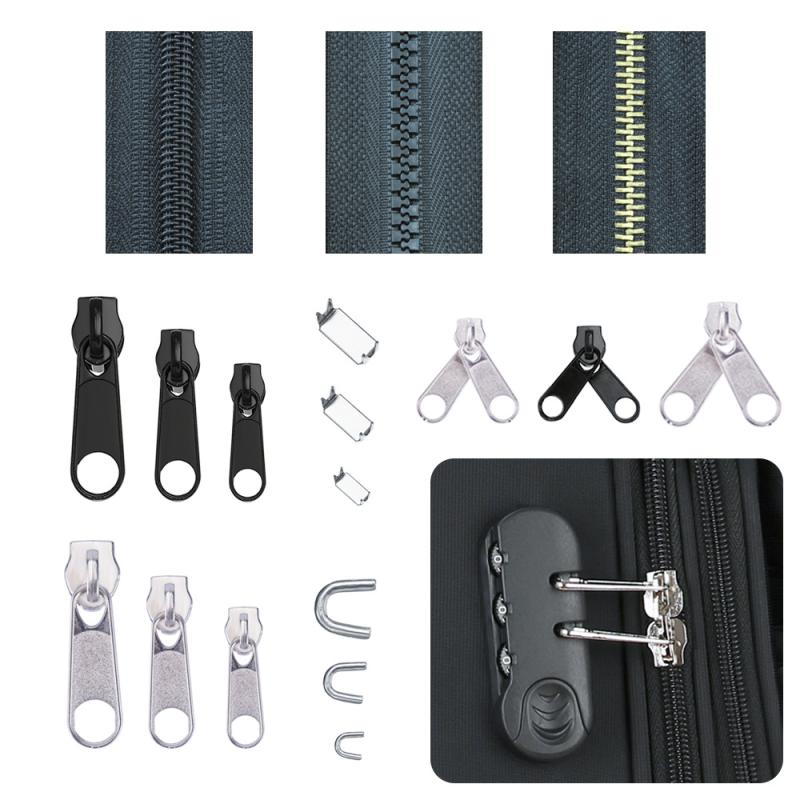 Zipper Repair Kit Replacement Zipper Auxiliary Tool+Installation Tool for Clothes Bags Tents Luggage Sleeping Bag Jacket Outdoor