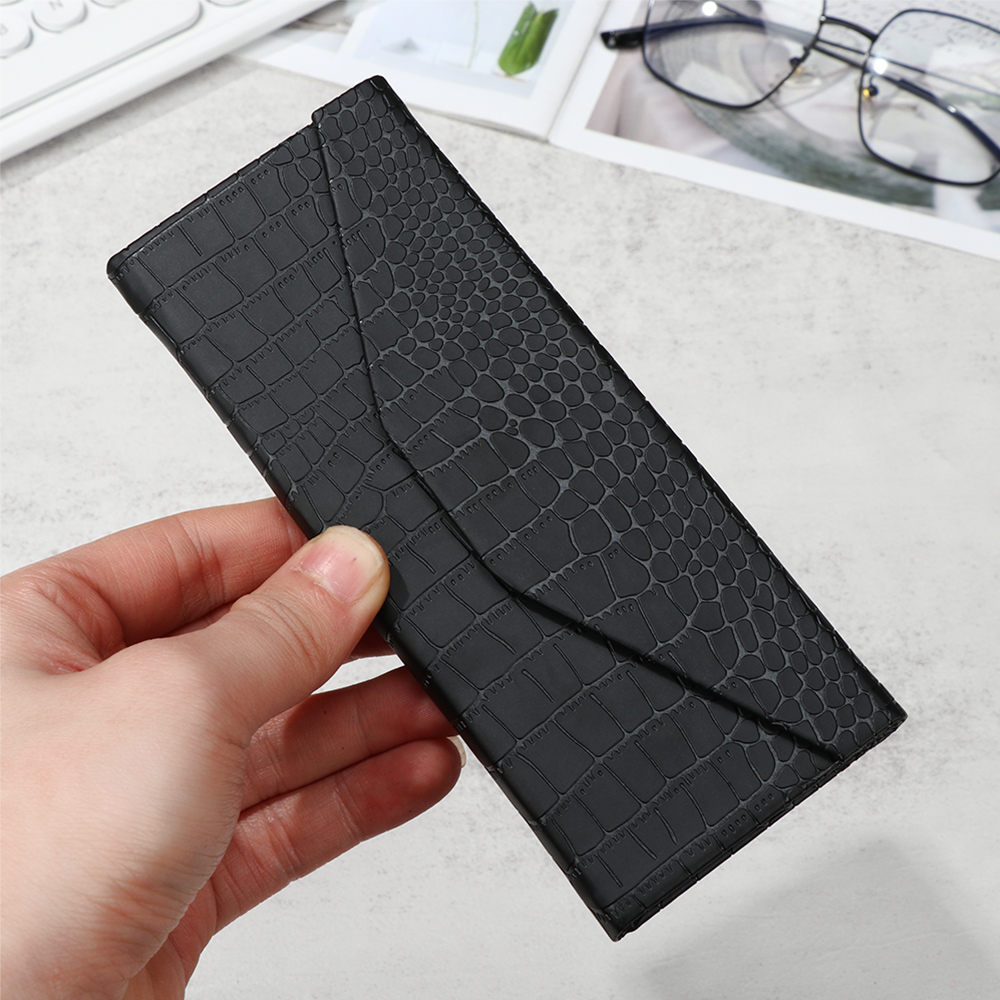 1 Pcs Crocodile Texture Folding Triangle Sunglasses Box PU Waterproof Eyewear Case Protective Glasses Box Eyeglasses Organizer