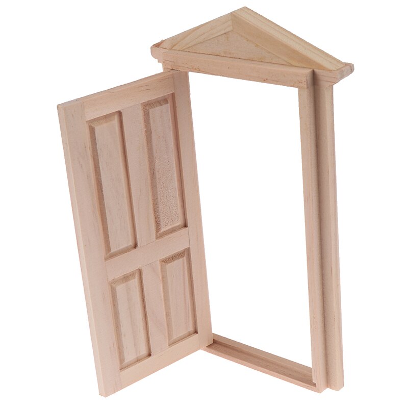 1:12 Casa di bambola Mobili Porta di Simulazione miniatura FAI DA TE in Legno guglia Porta fingere Gioca Giocattolo per I Bambini