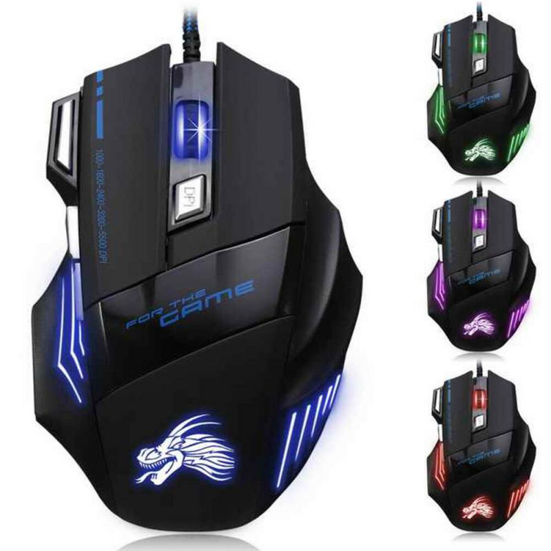 5500 Dpi Led Optical Gaming Usb Wired Gaming Mouse 7 Knoppen Computer Gamer Muizen Voor Laptop Computer Muizen