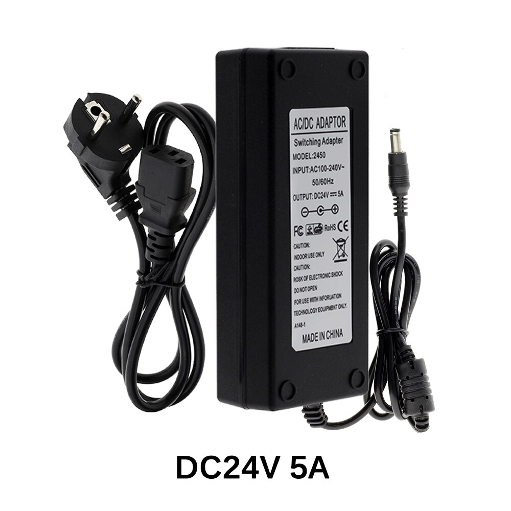Led Power Adapter AC110V 220V Naar DC12V 24V Verlichting Transformator 1A 2A 3A 5A 6A 8A 10A Met eu/Us Plug Voor Led Strip: 24V 5A / EU Plug