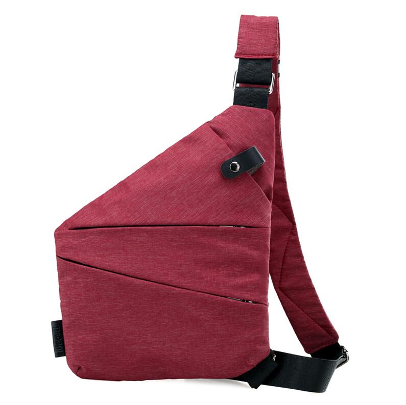 Kompakten Single Schulter Taschen Männer Frauen Wasserdichte Nylon umhängetaschen Männliche Umhängetasche Brust Pack Kühlen Motorrad Sling Tasche: Rot