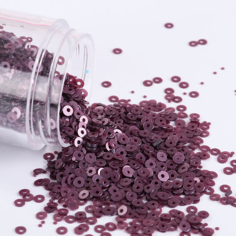 4000 stuks/partij 2mm matten pailletten platte ronde losse pailletten pailletten naaien bruiloft knutselen, nagelverzorging, nachtclubjurk accessoire: Matte boon paars