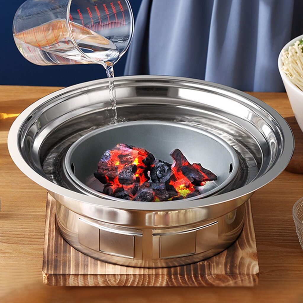 Koreaanse Houtskool Barbecue Grill Rvs Non-stick Barbecue Lade Grills Draagbare Houtskool Kachel Voor Outdoor Camping Tuin