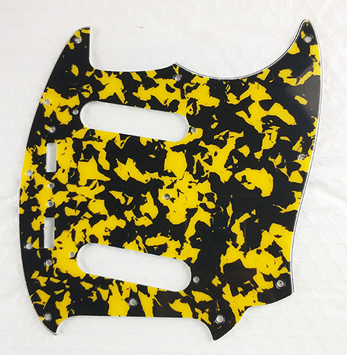 Pleroo Custom Gitaar Pickgaurd Scratch Plaat-Voor Ons Mustang Gitaar Slagplaat Scratch Plaat: 4Ply Yellow tortoise