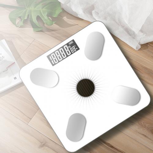 Smart Bluetooth APP Digital Weight Health Monitor Bathroom Body Fat Scale Small Household Weighing Scale Load 180kg: White