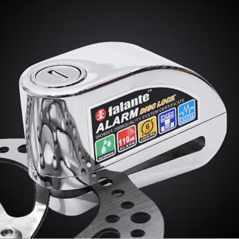 newest bike alarm lock safety waterproof motorcycle brake disc alarm lock bike lock 8 color: White