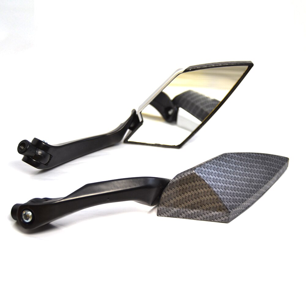 Espejo retrovisor para motocicleta JAER 2X, espejo retrovisor Para Bicicleta electrónica, espejo retrovisor trasero 8mm 10mm para Kawasaki ER6F ER6N Z750 Z1000 Z800 Z900: Carbon color