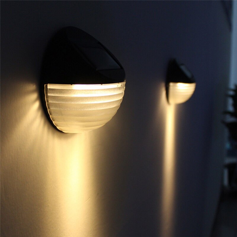 Led solenergi vægbeslag udendørs varm hvid vandtæt havehave hegn lampe sol lampe væglampe dekorer spotlight